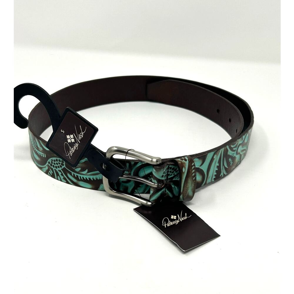 NWT Patricia Nash Pelosa Turquoise Leather Belt